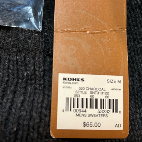 Sonoma Men's Charcoal Crew Neck Sweater - Picture 8 of 8